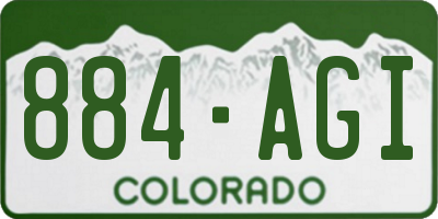 CO license plate 884AGI