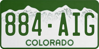 CO license plate 884AIG