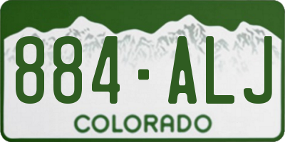 CO license plate 884ALJ