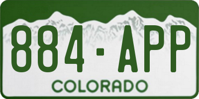 CO license plate 884APP