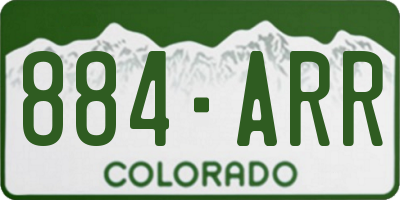 CO license plate 884ARR