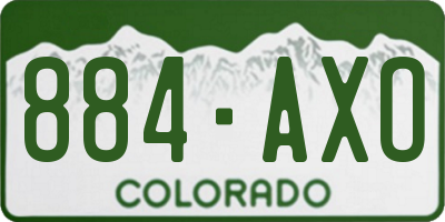 CO license plate 884AXO