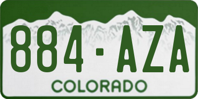 CO license plate 884AZA