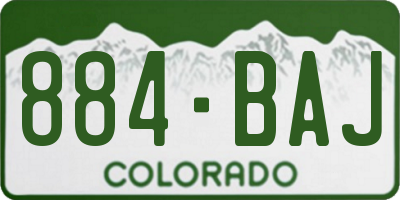 CO license plate 884BAJ