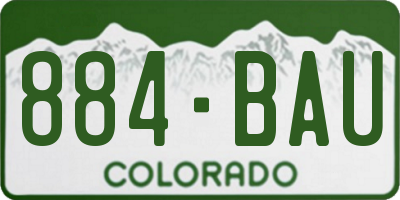 CO license plate 884BAU
