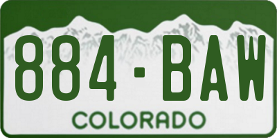 CO license plate 884BAW