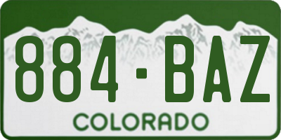 CO license plate 884BAZ