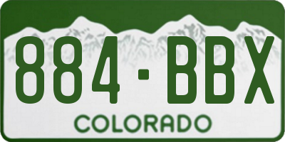 CO license plate 884BBX