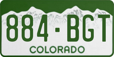 CO license plate 884BGT
