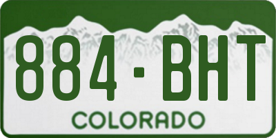 CO license plate 884BHT