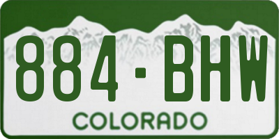 CO license plate 884BHW