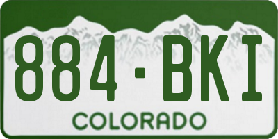 CO license plate 884BKI
