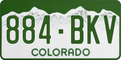 CO license plate 884BKV