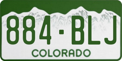 CO license plate 884BLJ