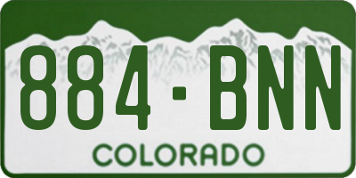 CO license plate 884BNN