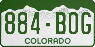 CO license plate 884BOG