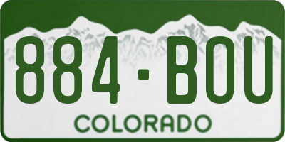 CO license plate 884BOU