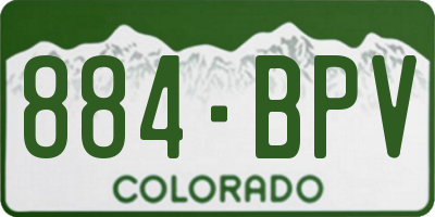 CO license plate 884BPV