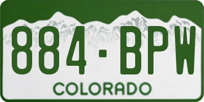 CO license plate 884BPW