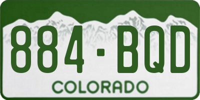 CO license plate 884BQD