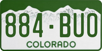 CO license plate 884BUO