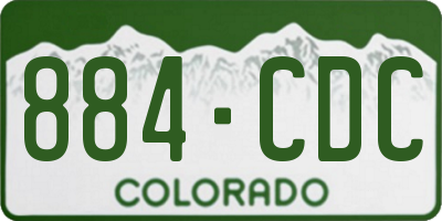 CO license plate 884CDC