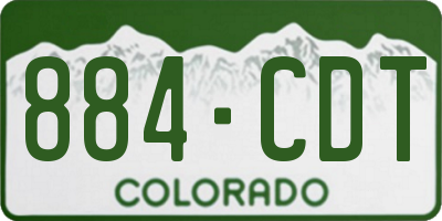 CO license plate 884CDT