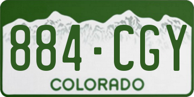 CO license plate 884CGY