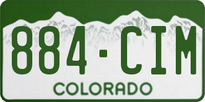 CO license plate 884CIM