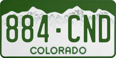 CO license plate 884CND
