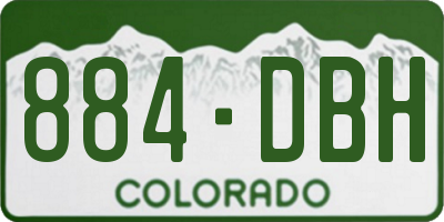 CO license plate 884DBH