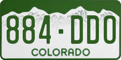 CO license plate 884DDO