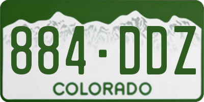 CO license plate 884DDZ