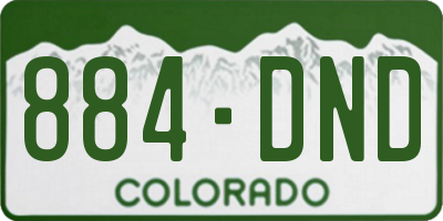 CO license plate 884DND