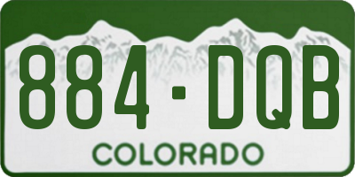 CO license plate 884DQB
