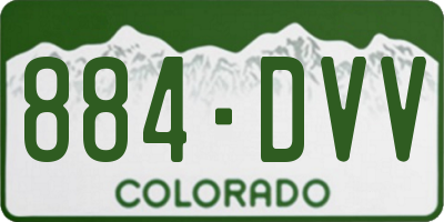 CO license plate 884DVV