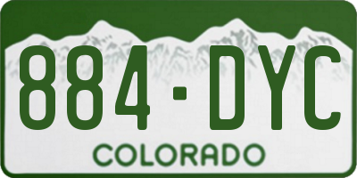 CO license plate 884DYC