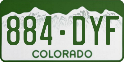 CO license plate 884DYF