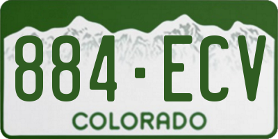 CO license plate 884ECV