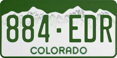 CO license plate 884EDR