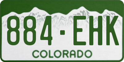 CO license plate 884EHK