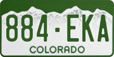 CO license plate 884EKA