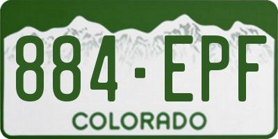 CO license plate 884EPF