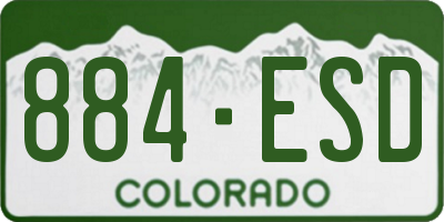 CO license plate 884ESD