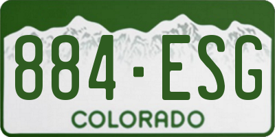 CO license plate 884ESG