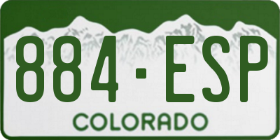 CO license plate 884ESP