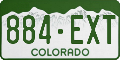 CO license plate 884EXT