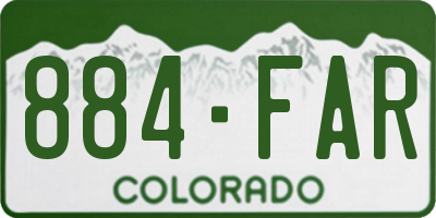 CO license plate 884FAR