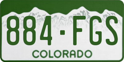 CO license plate 884FGS