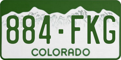 CO license plate 884FKG